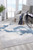 8' Blue And Gray Abstract Washable Runner Rug