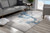 8' Blue And Gray Abstract Washable Runner Rug