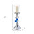 21" Silver and Blue Faux Crystal Bling Hurricane Candle Holder