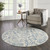 5' Cream Round Damask Power Loom Area Rug