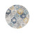 5' Blue and Gray Round Geometric Washable Non Skid Area Rug - 606114897460