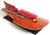 Homeroots Home Decor 10" Wood Brown Ferrari Hydroplane Large Boat Hand Painted Decorative Boat