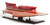 Homeroots Home Decor 10" Wood Brown Ferrari Hydroplane Large Boat Hand Painted Decorative Boat