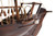 Homeroots Home Decor 27" Wood Brown Dhow Hand Painted Decorative Boat