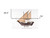 Homeroots Home Decor 27" Wood Brown Dhow Hand Painted Decorative Boat