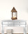 Set of Three Brown Lattice Glass And Metal Floor Lantern Candle Holders