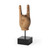 13" Brown Metal Hand Tabletop Sculpture
