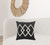 Homeroots Home Decor 20 X 20 Inches in White and Black 100% Cotton Geometric Zippered Pillow