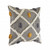 Homeroots Home Decor 20 X 20 Inches Black Gray Yellow and Off-White 100% Cotton Geometric Zippered Pillow