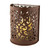 9" Brown Floral Iron Wall Sconce Candle Holder With Candle