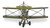 6" Yellow and Green Metal Hand Painted Model Airplane Tabletop Sculpture