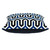 Homeroots Home Decor 20 X 20 Inches Blue and White Geometric Cotton Zippered Pillow