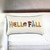 14" X 14" Yellow and White Thanksgiving Cotton Pillow With Embroidery Edges