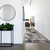 8' Black Gray And White Abstract Runner Rug