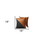 Set of Two 18" Brown And Black Faux Leather And Fabric Throw Pillows