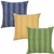 Homeroots Home Decor 20 X 20 Inches Yellow and White 100% Cotton Striped Zippered Pillow