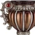 18" Bronze and Silver Floral Urn Polyresin Table Vase With Stones