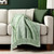 50" X 60" Green Woven Cotton Throw Blanket with Fringe