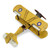 6" Yellow and Black Metal Hand Painted Model Airplane Tabletop Sculpture
