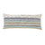 Homeroots Home Decor 14 X 36 Inches Orange Turquoise Gray Blue and White 100% Cotton Striped Zippered Pillow