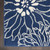10' Navy Blue Floral Power Loom Runner Rug - 606114738381