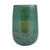 8" Green And White Glass Tabletop Hurricane Candle Holder With Candle