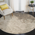 8' Gray And Ivory Abstract Round Rug