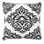 Homeroots Home Decor 20 X 20 Inches White and Black 100% Cotton Damask Zippered Pillow