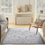 Homeroots Home Decor 8' x 10' Ivory and Blue Oriental Power Loom Washable Area Rug