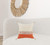 Homeroots Home Decor 20 X 20 Inches Orange and Off-White 100% Cotton Zippered Pillow