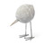 7" Off White Resin And Metal Snipe Bird Tabletop Sculpture
