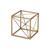 6" Gold Metal Cube Sculpture - 606114835608