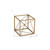 6" Gold Metal Cube Sculpture - 606114835608