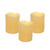 Set of Three Yellow Flameless Pillar Candle