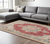 8' X 10' Ivory Red And Blue Medallion Area Rug