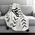 Black and White Woven Cotton Geometric Throw Blanket - 606114787761