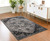 4' X 6' Black And Gray Medallion Area Rug