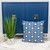 Homeroots Home Decor 20 X 20 Inches Blue Geometric Cotton Zippered Pillow