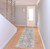 8' Ivory Gray And Brick Red Abstract Runner Rug