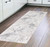 8' Cream and Gray Abstract Power Loom Runner Rug