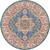5' Gray Round Floral Power Loom Area Rug Polypropylene Decor