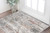 2' X 3' Gray and Blue Abstract Washable Non Skid Area Rug