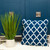 Homeroots Home Decor Geometric Zippered Pillow, Blue, 18 X 18 Inches