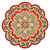 4' Orange Round Wool Floral Hand Tufted Area Rug - 606114793472
