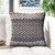 Homeroots Home Decor 20 X 20 Inches Denim Blue and Ivory 100% Cotton Chevron Zippered Pillow