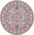 5' Gray Round Floral Power Loom Area Rug Polypropylene Home Accent