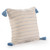 Homeroots Home Decor 20 X 20 Inches Denim Blue and Ivory 100% Cotton Striped Zippered Pillow