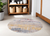 5' White Round Abstract Non Skid Area Rug