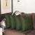 Set of Four 20" Fern Green Fabric Throw Pillow Covers