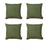 Set of Four 20" Fern Green Fabric Throw Pillow Covers